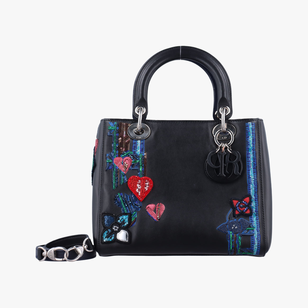 Lady Dior Black×multicolor Leather 18-MA-0145レディディオール ブラック×マルチカラー レザー 18-MA-0145