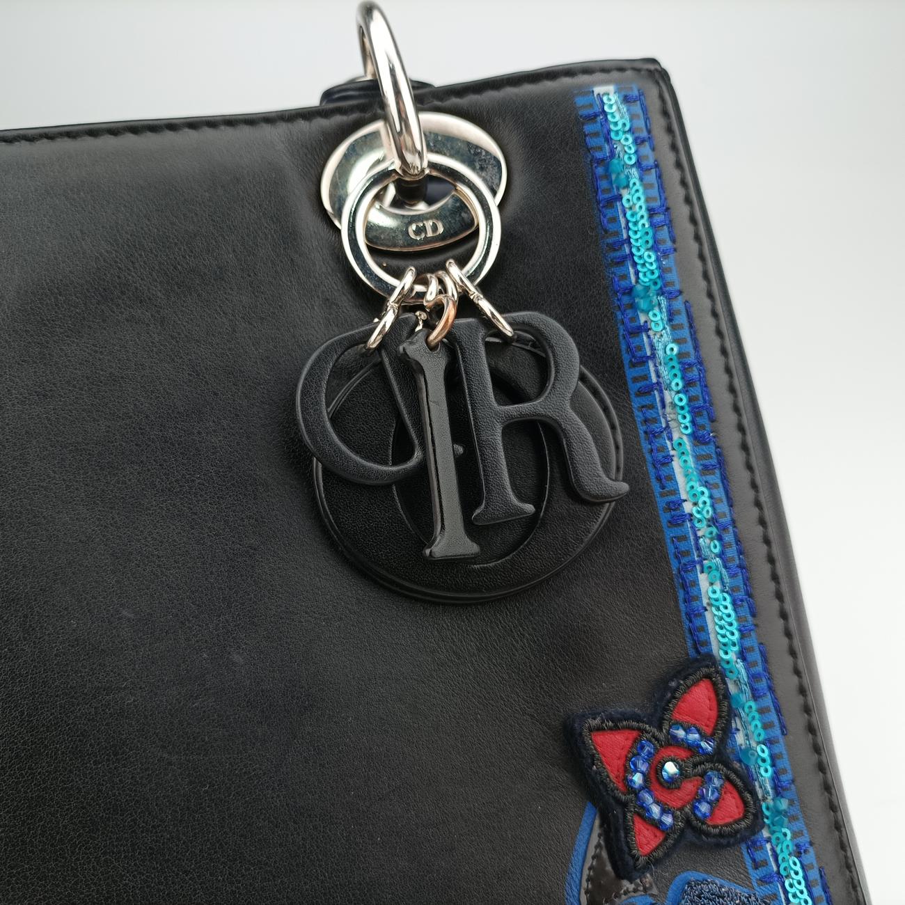 Lady Dior Black×multicolor Leather 18-MA-0145レディディオール ブラック×マルチカラー レザー 18-MA-0145