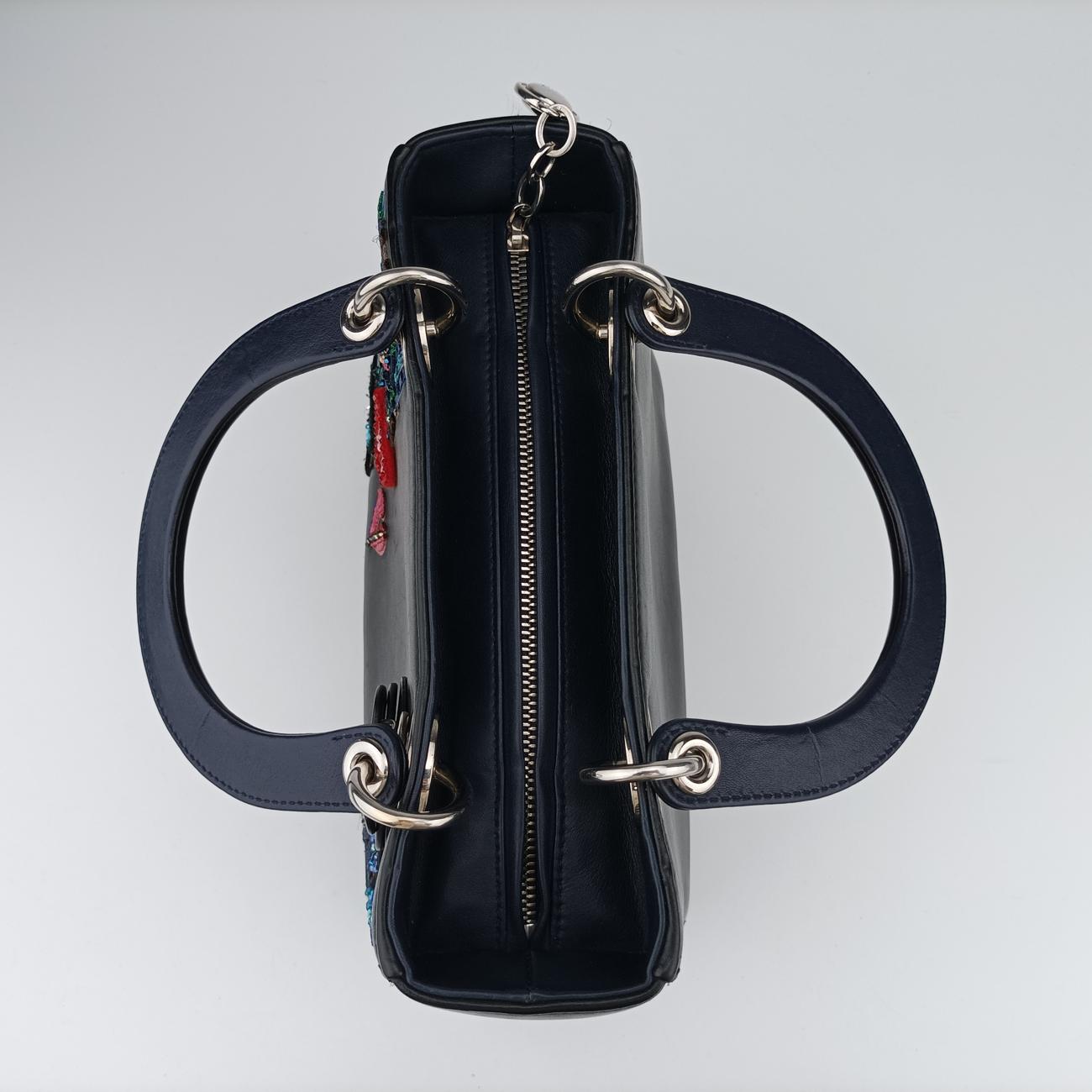 Lady Dior Black×multicolor Leather 18-MA-0145レディディオール ブラック×マルチカラー レザー 18-MA-0145