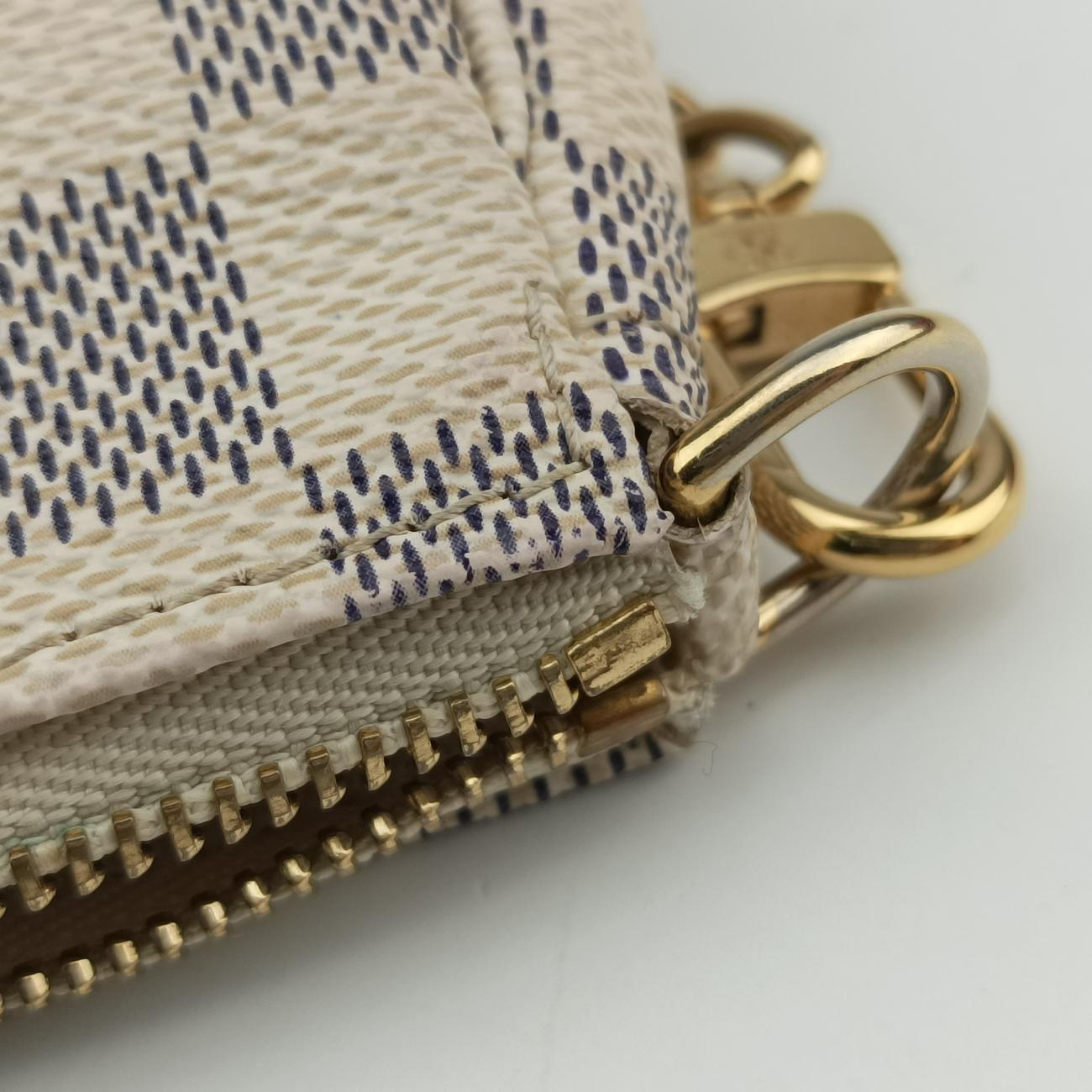Mini Pochette Accessoires Azur Damier Canvas N58010 FL0037ミニポシェットアクセソワール アズール ダミエキャンバス N58010 FL0037