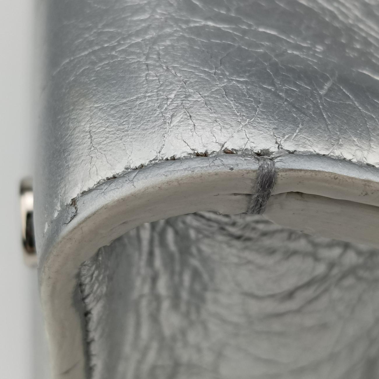 Diorever Squad Flap Silver Leather 09-MA-0146ディオールエヴァー スクワッド フラップ シルバー レザー 09-MA-0146