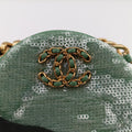 CHANEL 19 Round Green Sequins×Leather AP0945 30745163シャネル19ラウンド グリーン スパンコール×レザー AP0945 30745163