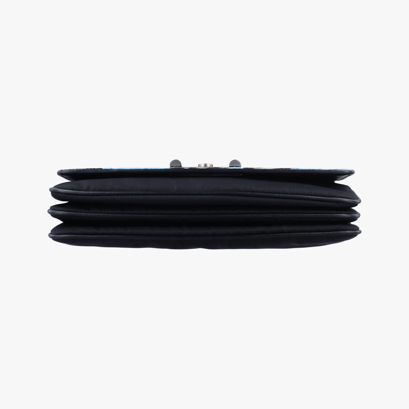 Leopard print Blue x Black x Multicolor ponyhair×nylon 1BD009 117レオパード柄 ブルー×ブラック×マルチカラー ハラコ×ナイロン 1BD009 117