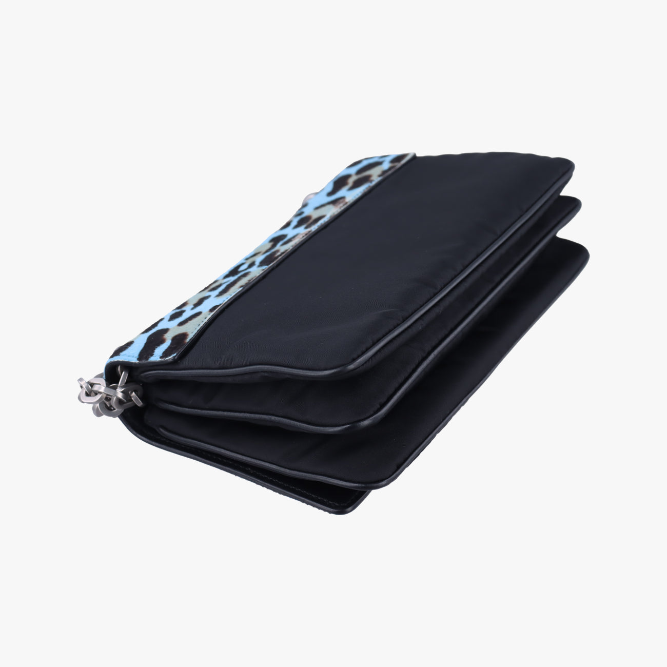 Leopard print Blue x Black x Multicolor ponyhair×nylon 1BD009 117レオパード柄 ブルー×ブラック×マルチカラー ハラコ×ナイロン 1BD009 117