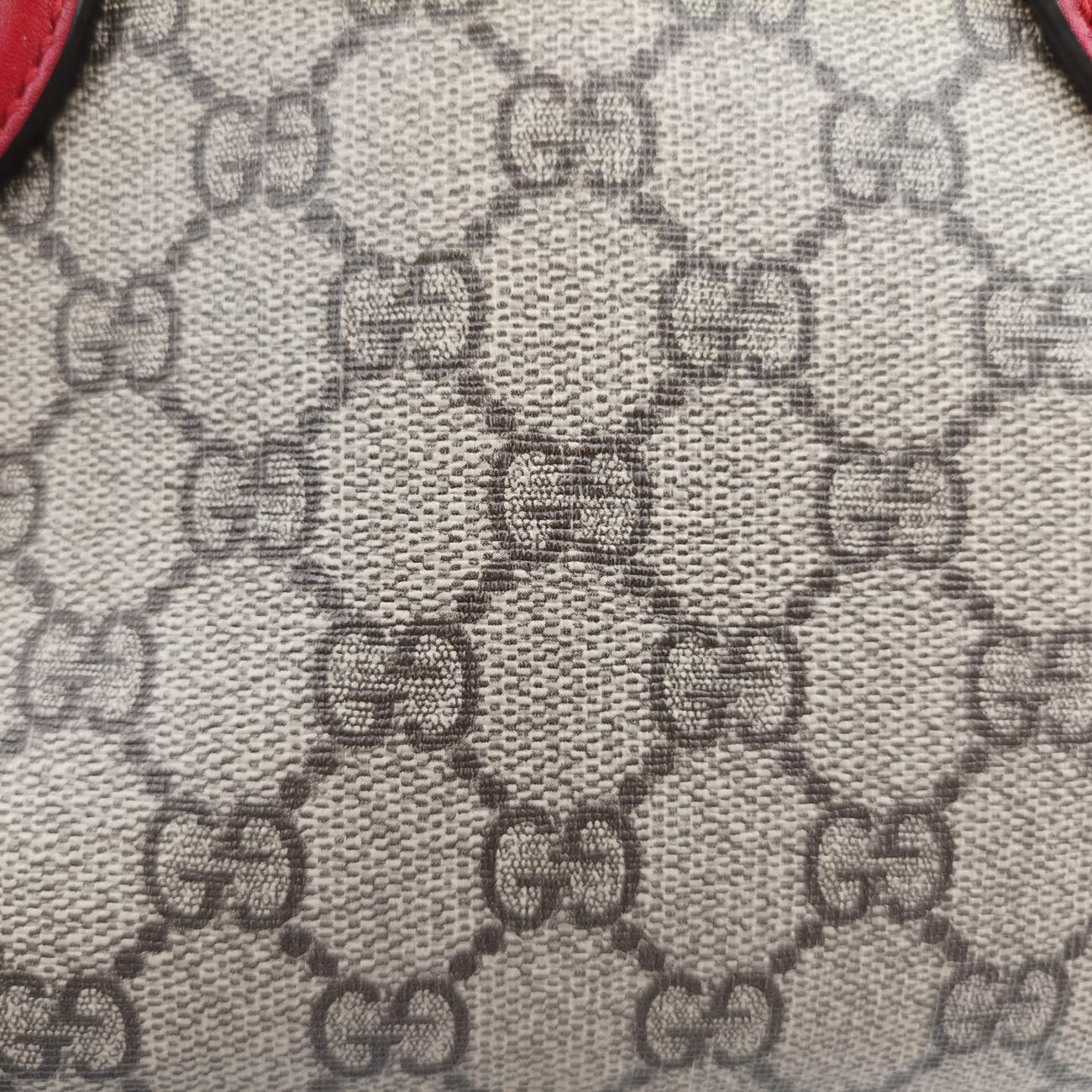 GG SUPREME beige×red×pink PVC coated canvas×Leather 409529 I019475982GGスプリーム ベージュ×レッド×ピンク PVCコーティングキャンバス×レザー 409529 I019475982