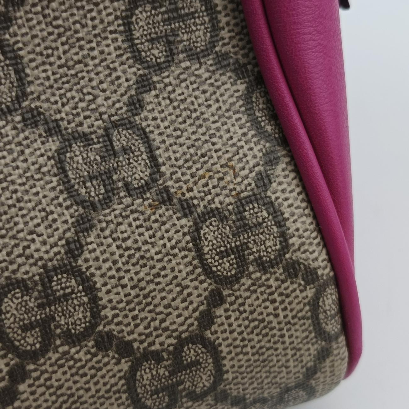 GG SUPREME beige×red×pink PVC coated canvas×Leather 409529 I019475982GGスプリーム ベージュ×レッド×ピンク PVCコーティングキャンバス×レザー 409529 I019475982