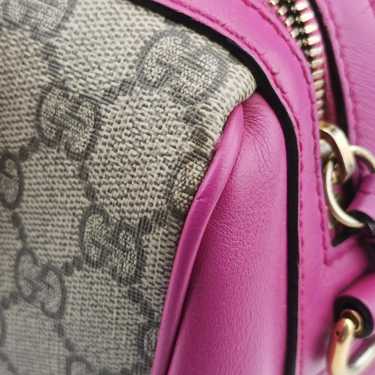 GG SUPREME beige×red×pink PVC coated canvas×Leather 409529 I019475982GGスプリーム ベージュ×レッド×ピンク PVCコーティングキャンバス×レザー 409529 I019475982