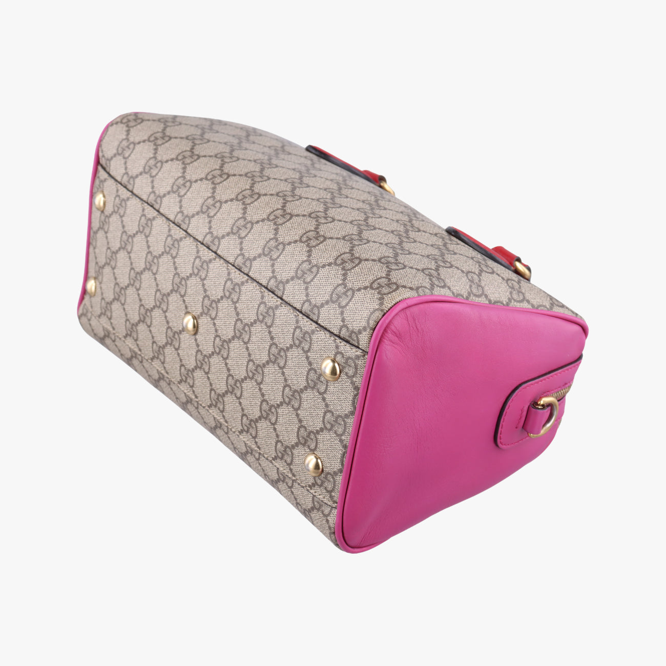 GG SUPREME beige×red×pink PVC coated canvas×Leather 409529 I019475982GGスプリーム ベージュ×レッド×ピンク PVCコーティングキャンバス×レザー 409529 I019475982