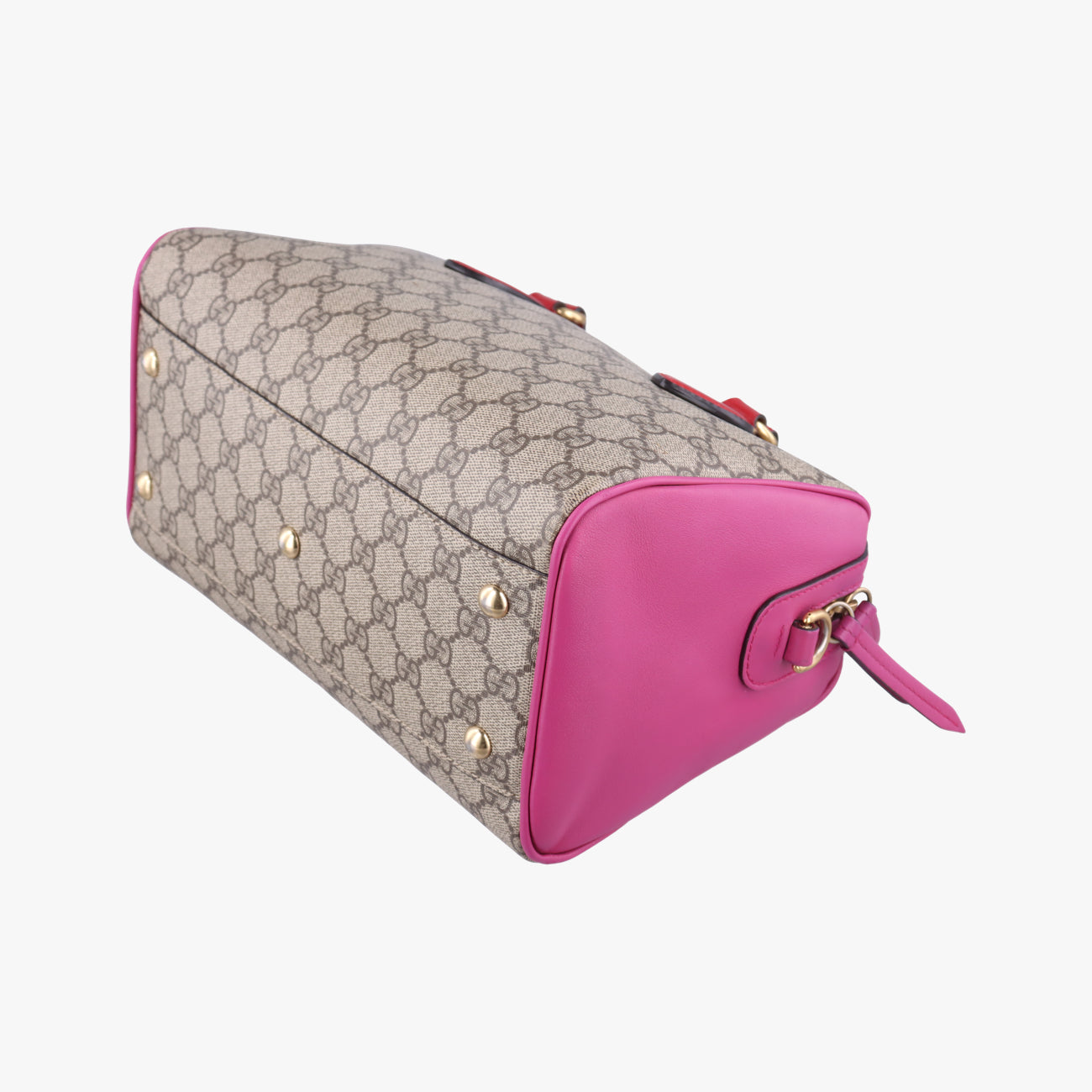 GG SUPREME beige×red×pink PVC coated canvas×Leather 409529 I019475982GGスプリーム ベージュ×レッド×ピンク PVCコーティングキャンバス×レザー 409529 I019475982