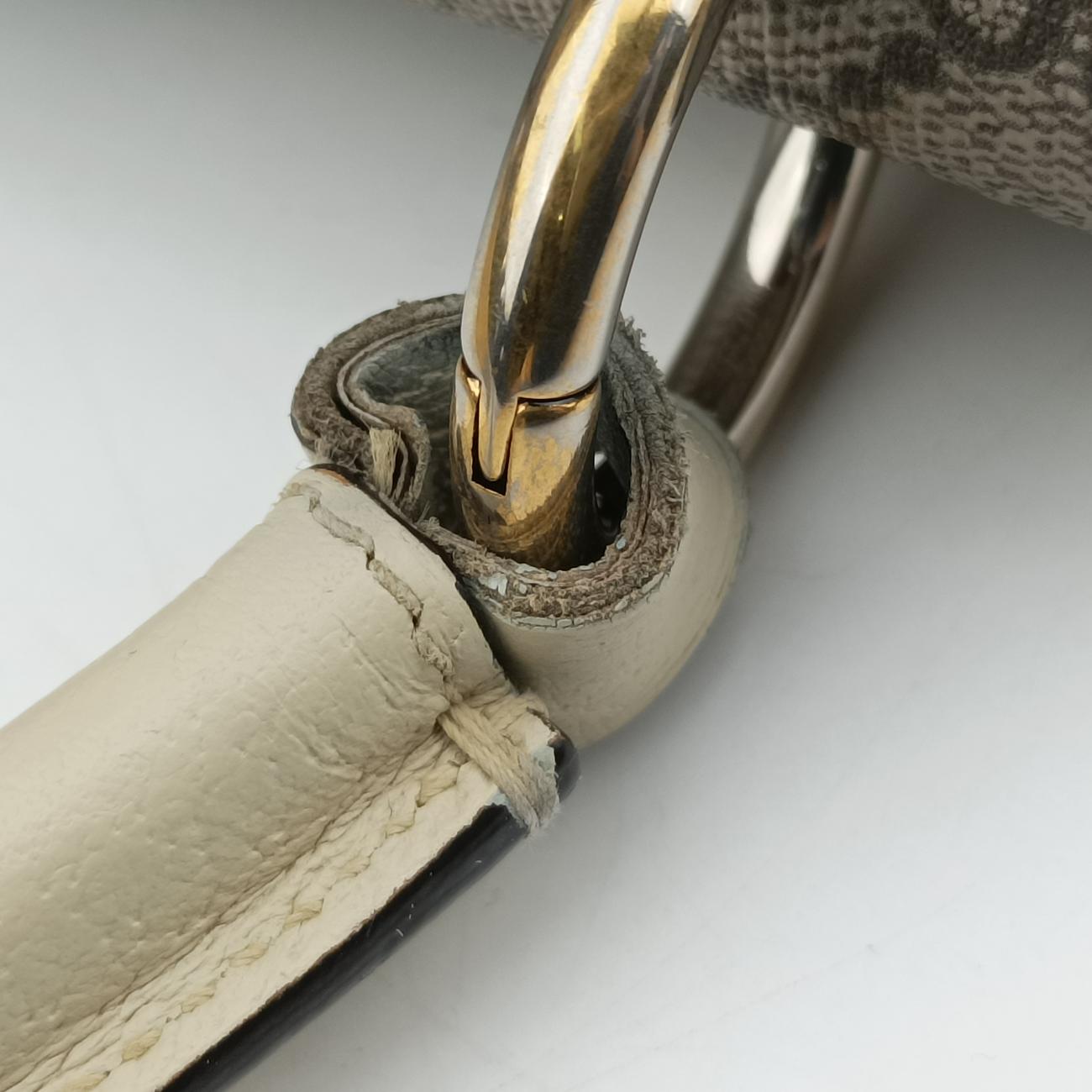 Queen Margaret White x Beige x Red x Green PVC coated canvas×Leather 476541 G029700866クイーン マーガレット ホワイト×ベージュ×レッド×グリーン PVCコーティングキャンバス×レザー 476541 G029700866