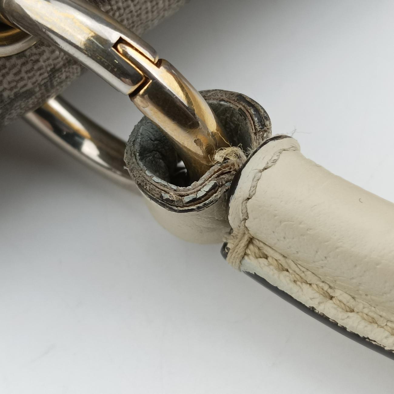 Queen Margaret White x Beige x Red x Green PVC coated canvas×Leather 476541 G029700866クイーン マーガレット ホワイト×ベージュ×レッド×グリーン PVCコーティングキャンバス×レザー 476541 G029700866