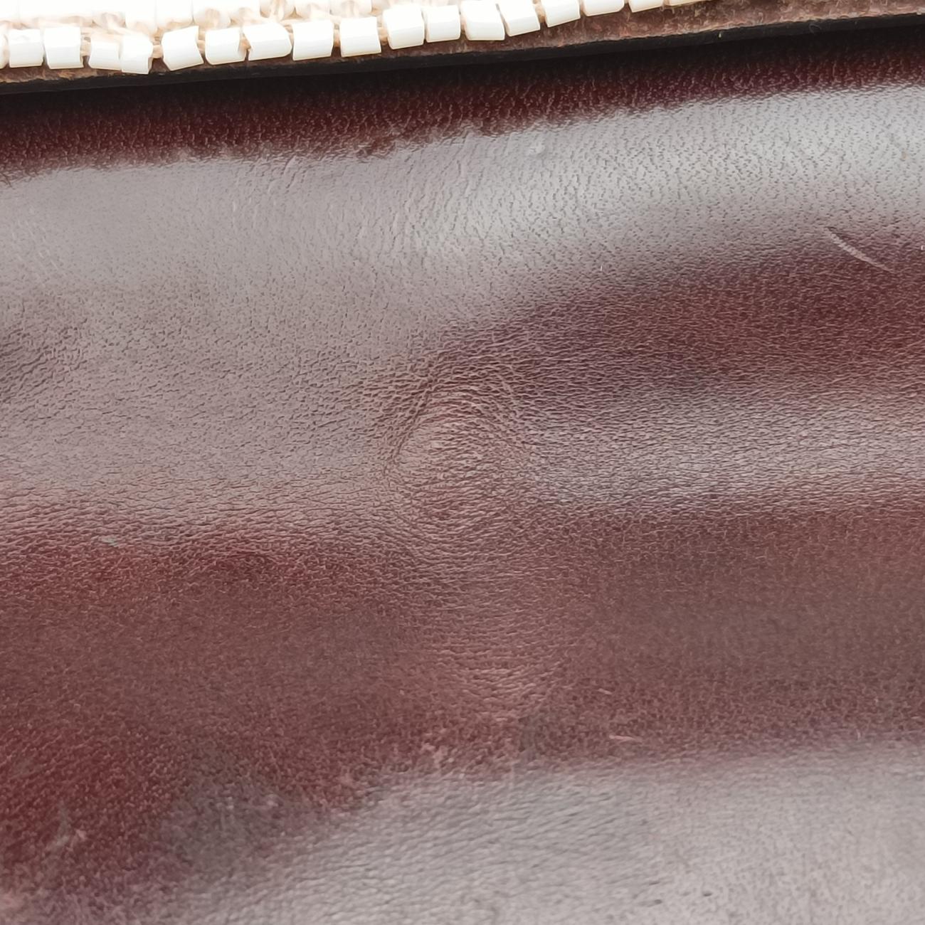 Baguette White×Brown Beaded Lot number unknownマンマバケット ホワイト×ブラウン ビーズ 製番不明