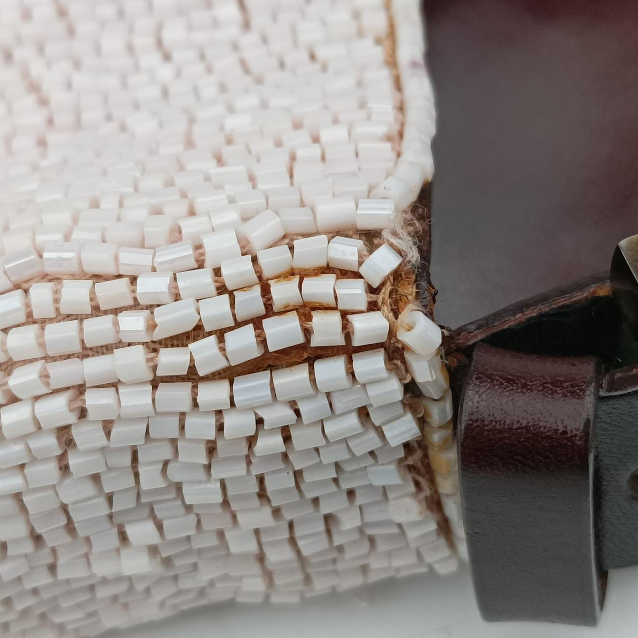 Baguette White×Brown Beaded Lot number unknownマンマバケット ホワイト×ブラウン ビーズ 製番不明