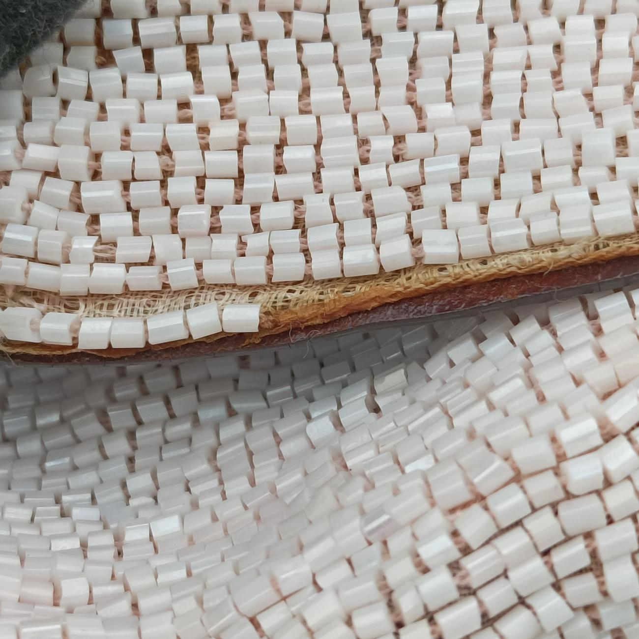 Baguette White×Brown Beaded Lot number unknownマンマバケット ホワイト×ブラウン ビーズ 製番不明