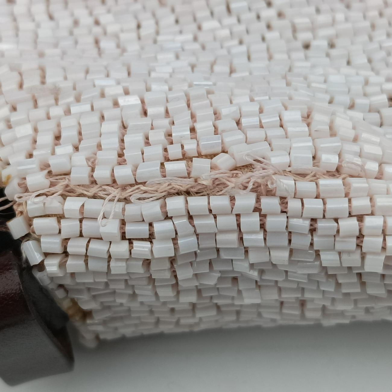 Baguette White×Brown Beaded Lot number unknownマンマバケット ホワイト×ブラウン ビーズ 製番不明