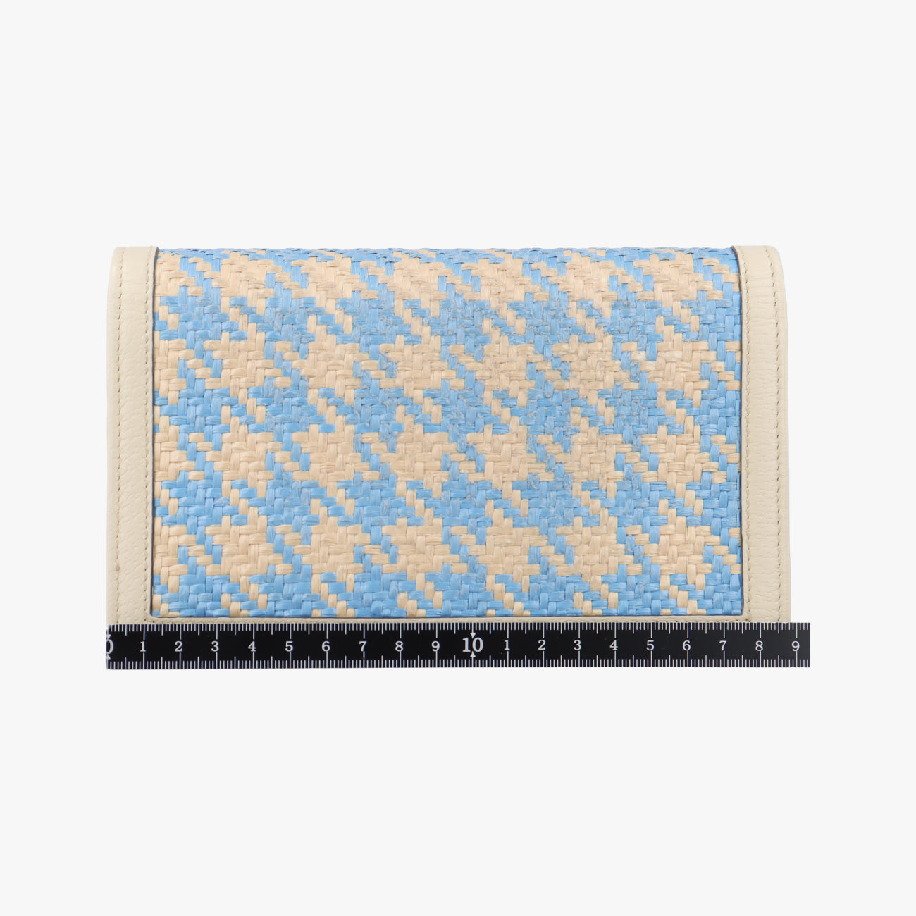 Diana Bamboo Beige× Light Blue× Blue Straw x Leather 696817 ダイアナ バンブー ベージュ×ライトブルー×ブルー ストロー×レザー 696817 