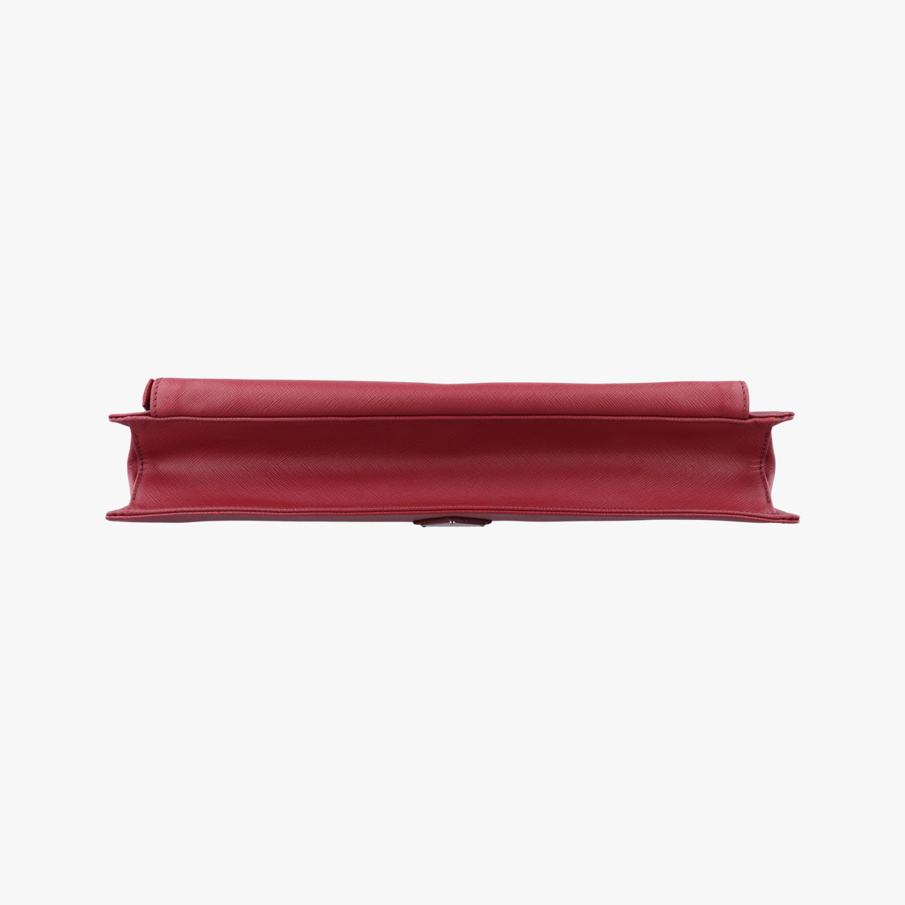 Triangle Logo Plate Red Saffiano Leather 49三角 ロゴ プレート レッド サフィアーノレザー 49