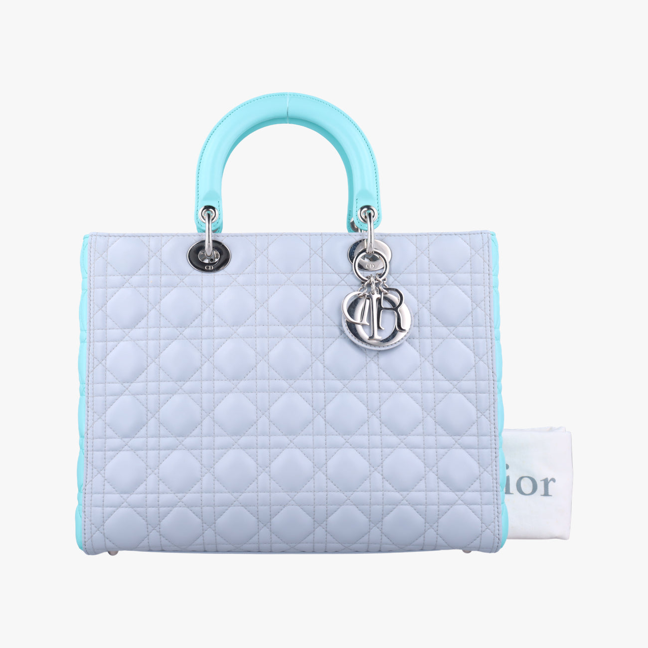 Lady Dior Blue x Light Blue lambskin 15-BO-0163レディディオール ブルー×ライトブルー ラムスキン 15-BO-0163