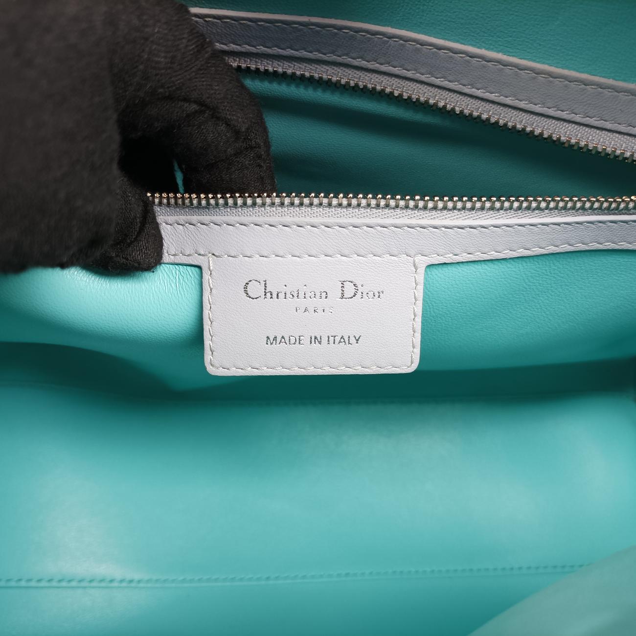 Lady Dior Blue x Light Blue lambskin 15-BO-0163レディディオール ブルー×ライトブルー ラムスキン 15-BO-0163