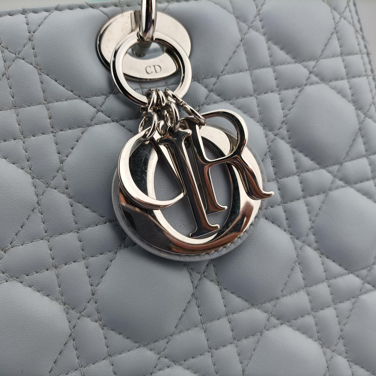 Lady Dior Blue x Light Blue lambskin 15-BO-0163レディディオール ブルー×ライトブルー ラムスキン 15-BO-0163