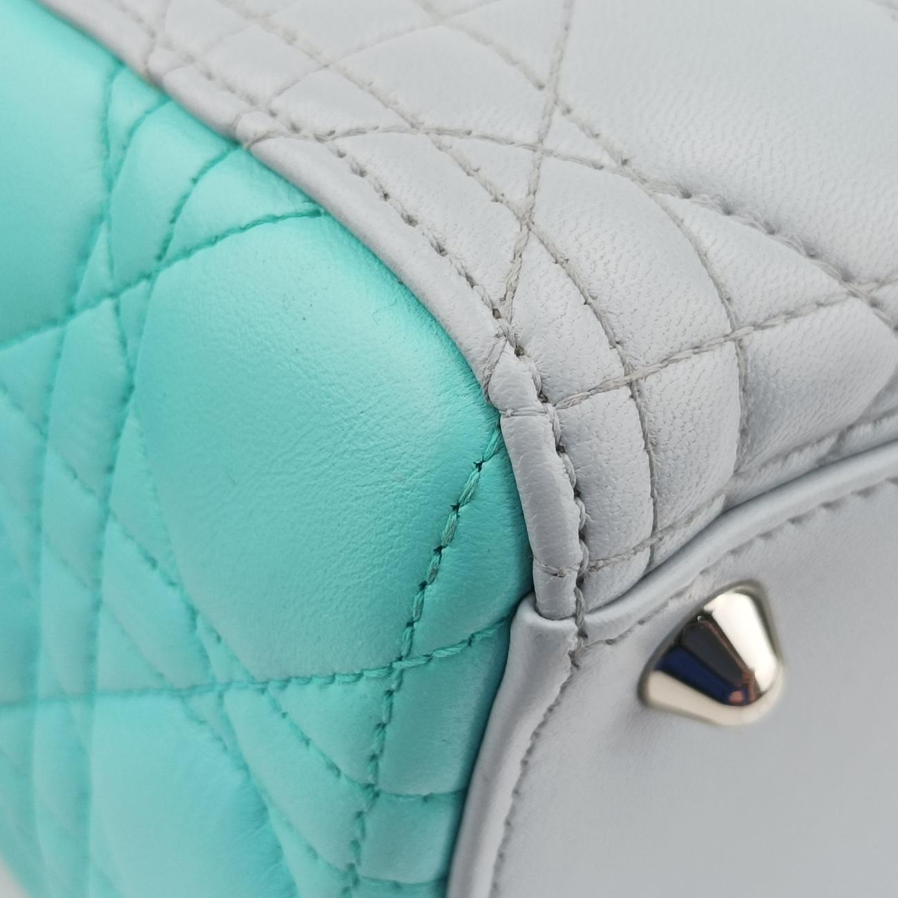 Lady Dior Blue x Light Blue lambskin 15-BO-0163レディディオール ブルー×ライトブルー ラムスキン 15-BO-0163