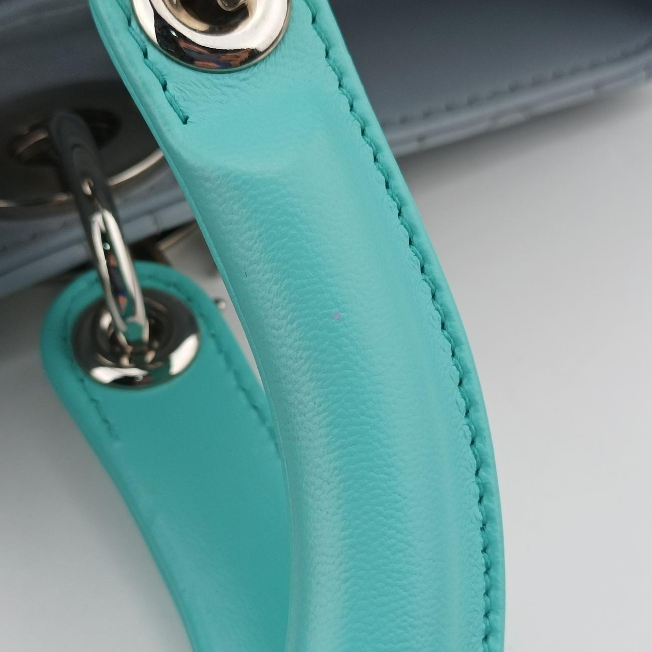 Lady Dior Blue x Light Blue lambskin 15-BO-0163レディディオール ブルー×ライトブルー ラムスキン 15-BO-0163
