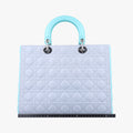 Lady Dior Blue x Light Blue lambskin 15-BO-0163レディディオール ブルー×ライトブルー ラムスキン 15-BO-0163