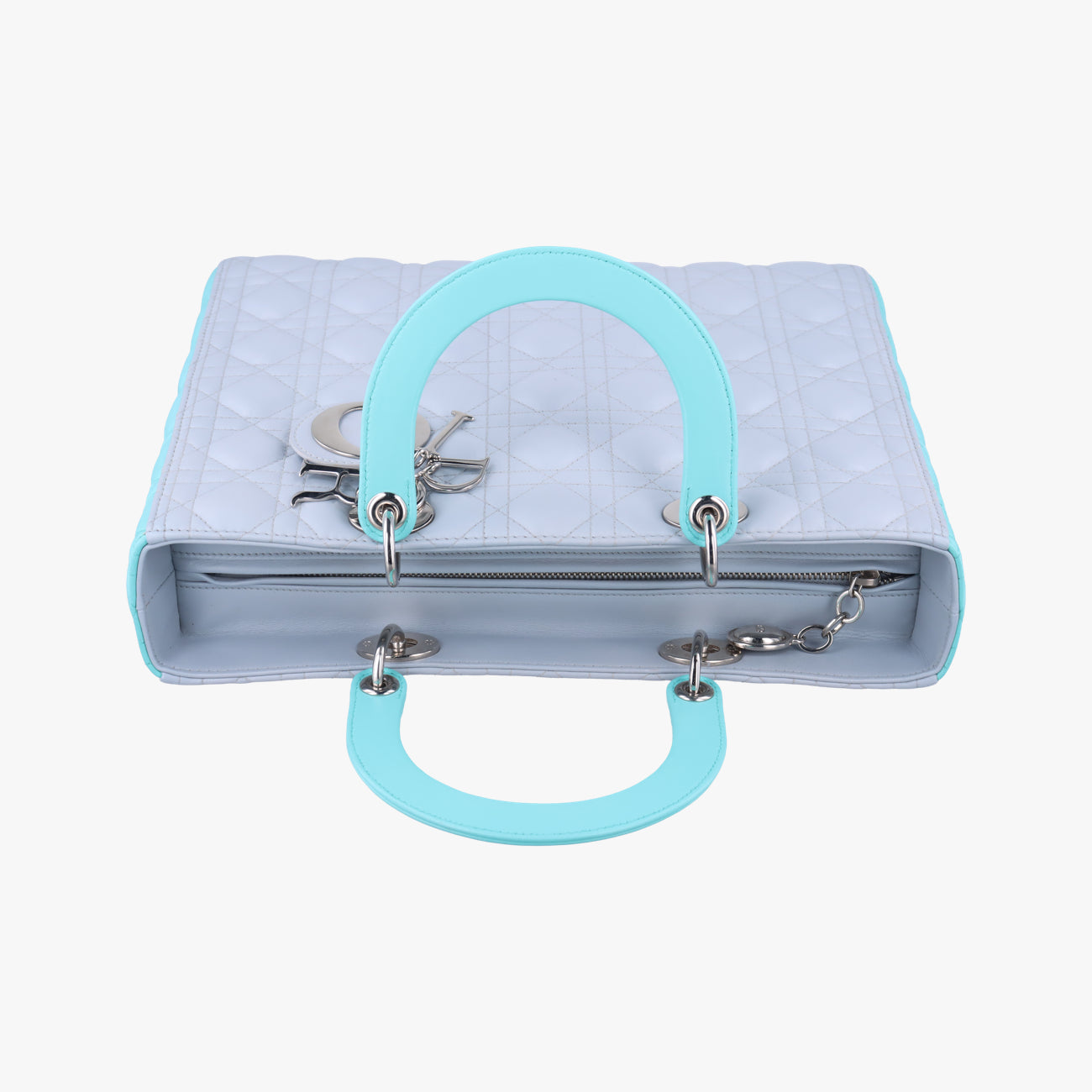 Lady Dior Blue x Light Blue lambskin 15-BO-0163レディディオール ブルー×ライトブルー ラムスキン 15-BO-0163