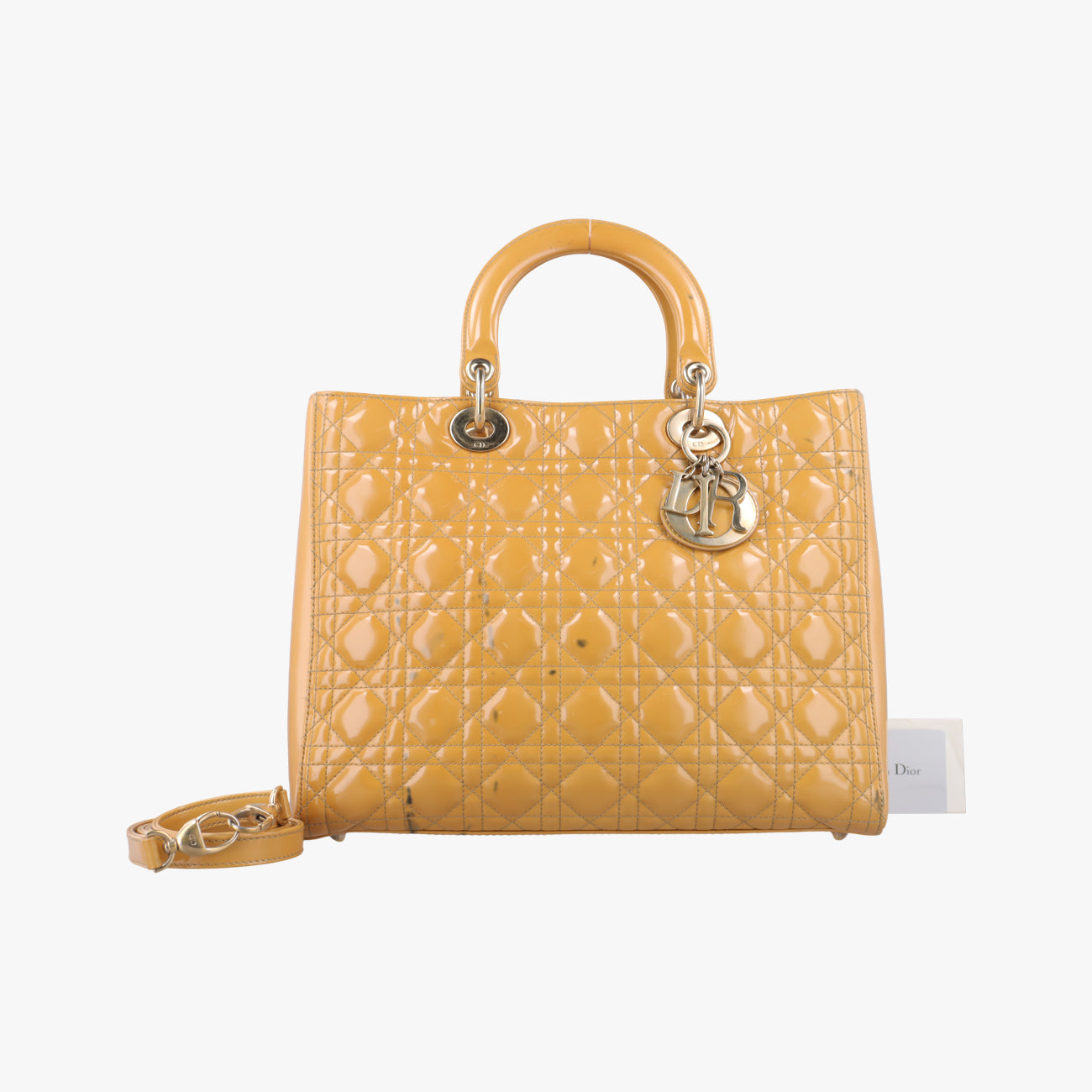 Lady Dior Beige Patent 16-BO-0191 Bレディディオール ラージ ベージュ パテント 16-BO-0191 B