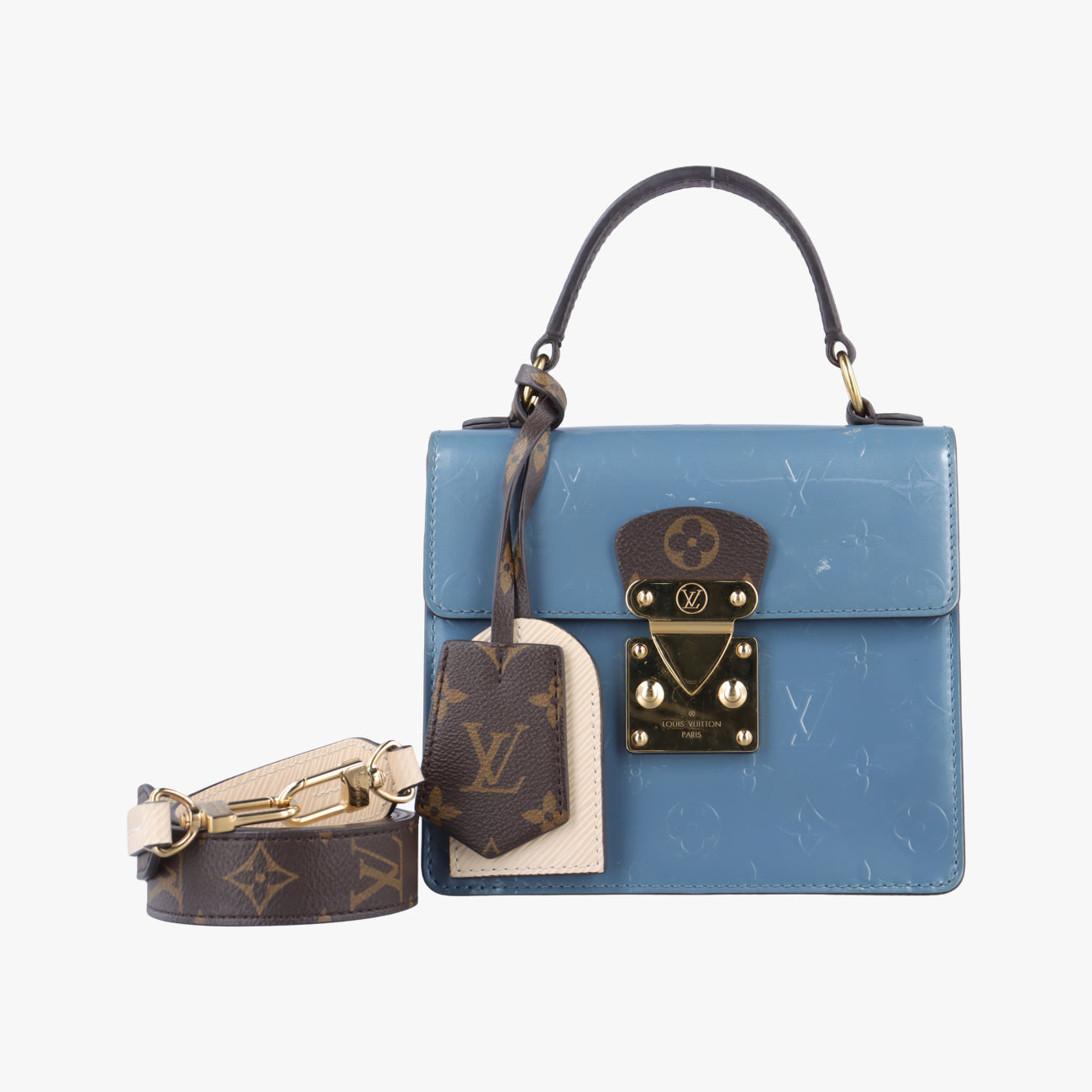 Spring Street PM Blue x Brown Vernis M91029 NZ4188スプリングストリートPM ブルー×ブラウン ヴェルニ M91029 NZ4188