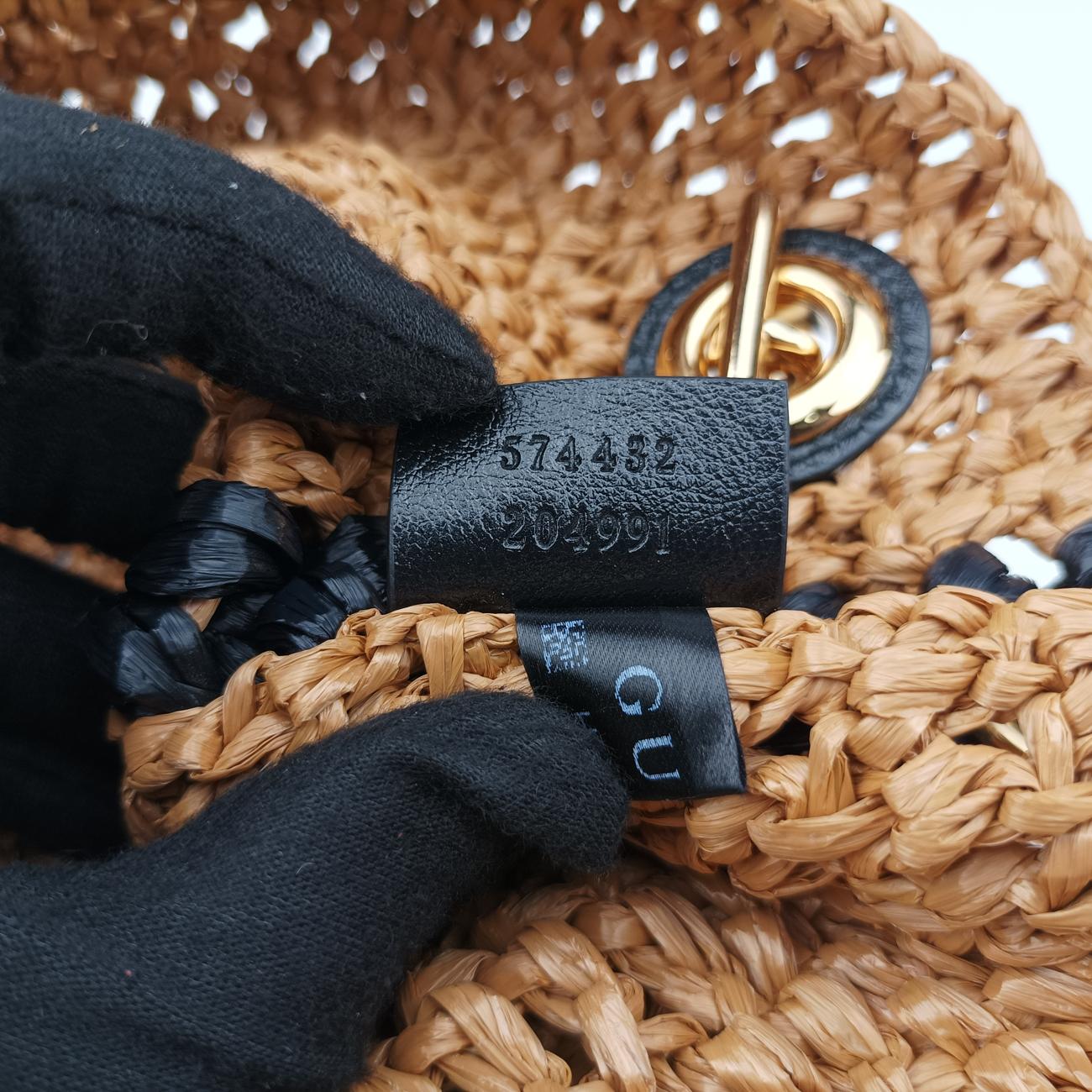 GG Marmont Yellow×Black straw 574432 H028780944GGマーモント イエロー×ブラック ストロー 574432 H028780944