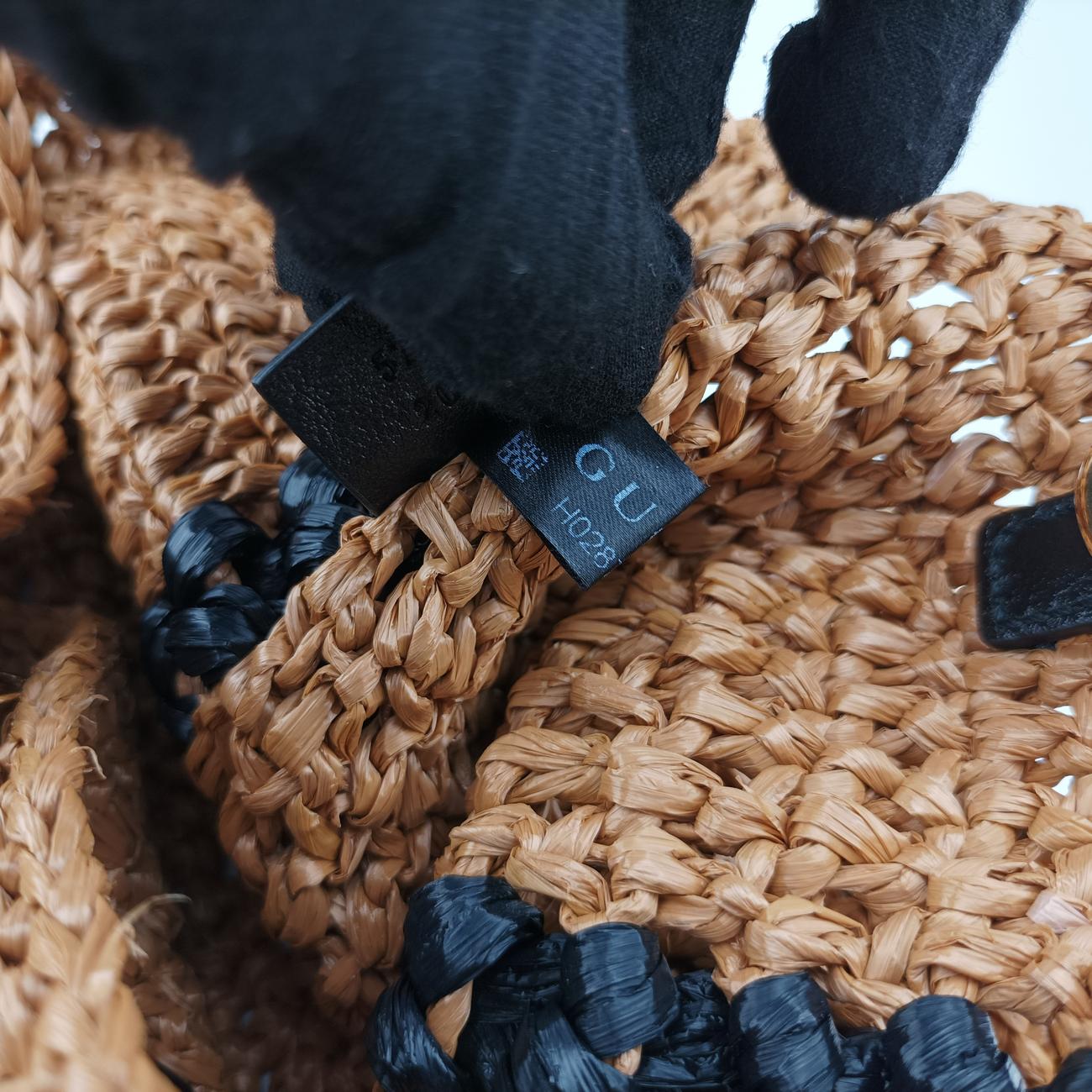 GG Marmont Yellow×Black straw 574432 H028780944GGマーモント イエロー×ブラック ストロー 574432 H028780944