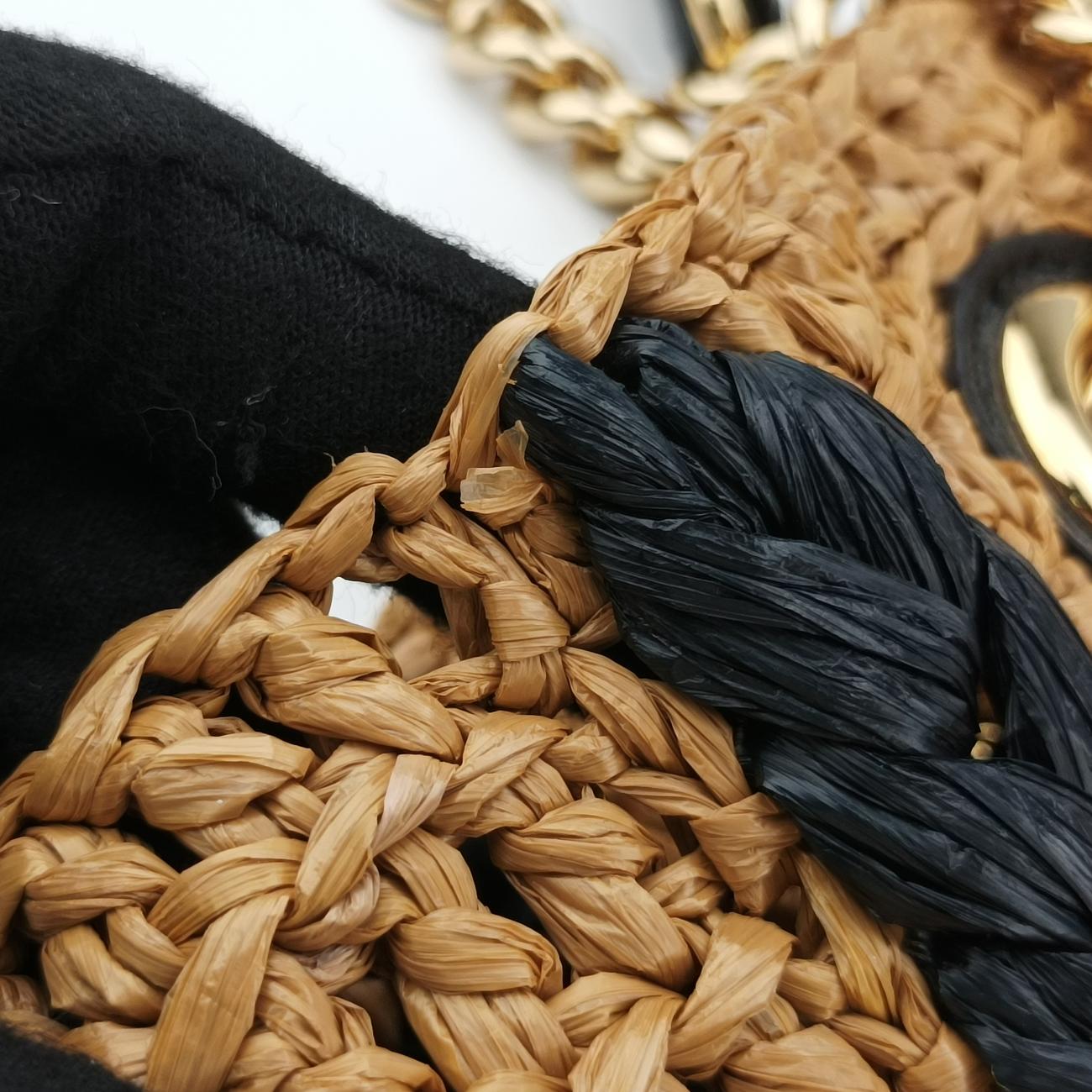 GG Marmont Yellow×Black straw 574432 H028780944GGマーモント イエロー×ブラック ストロー 574432 H028780944