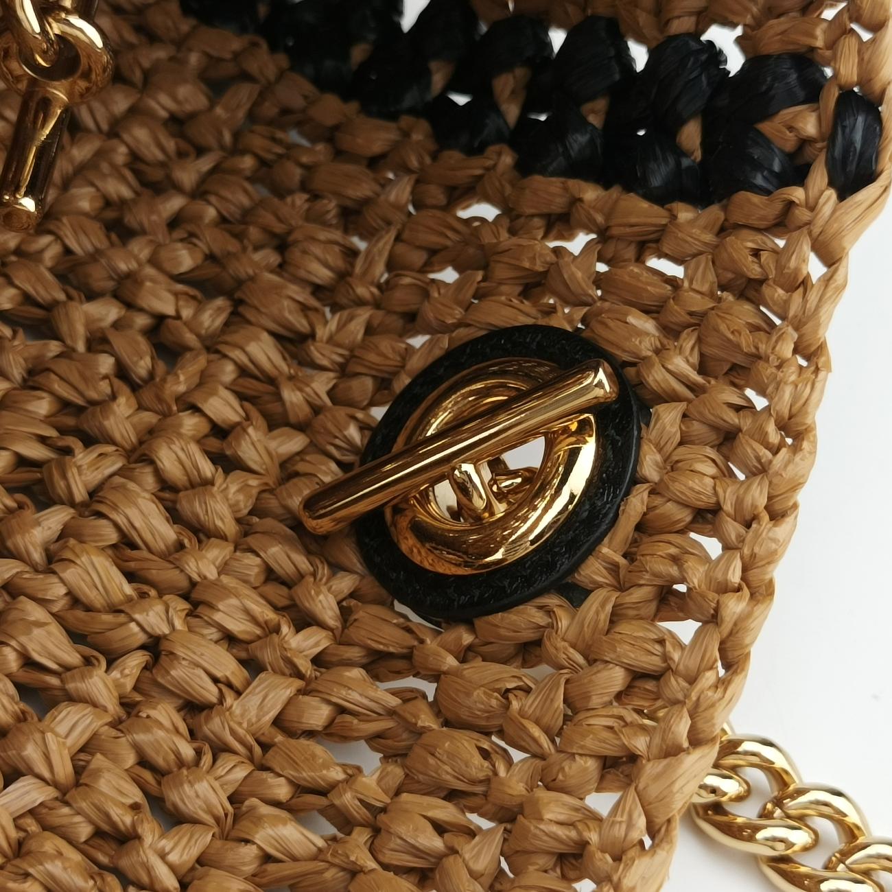 GG Marmont Yellow×Black straw 574432 H028780944GGマーモント イエロー×ブラック ストロー 574432 H028780944