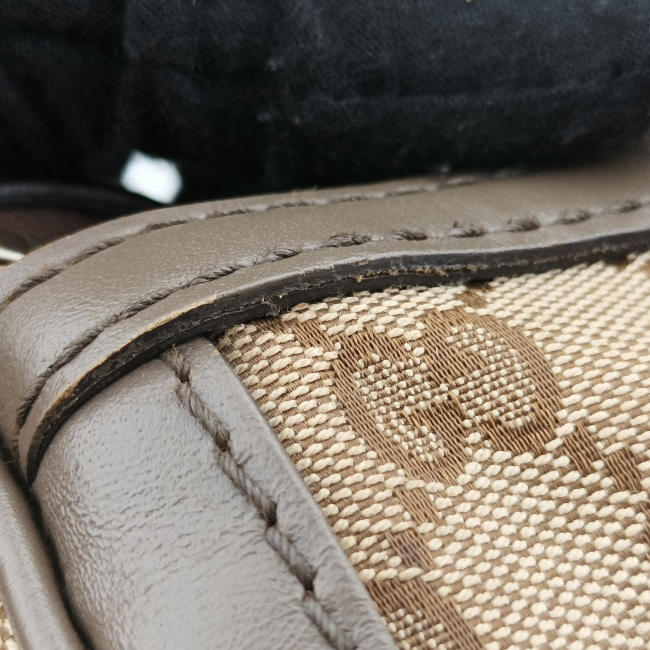 Sherry Line Beige×Burgundy canvas×Leather 247205 D016640384シェリーライン ベージュ×ワインレッド キャンバス×レザー 247205 D016640384