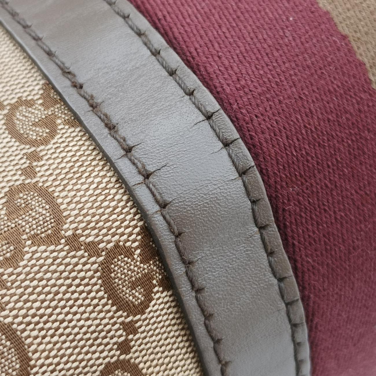 Sherry Line Beige×Burgundy canvas×Leather 247205 D016640384シェリーライン ベージュ×ワインレッド キャンバス×レザー 247205 D016640384