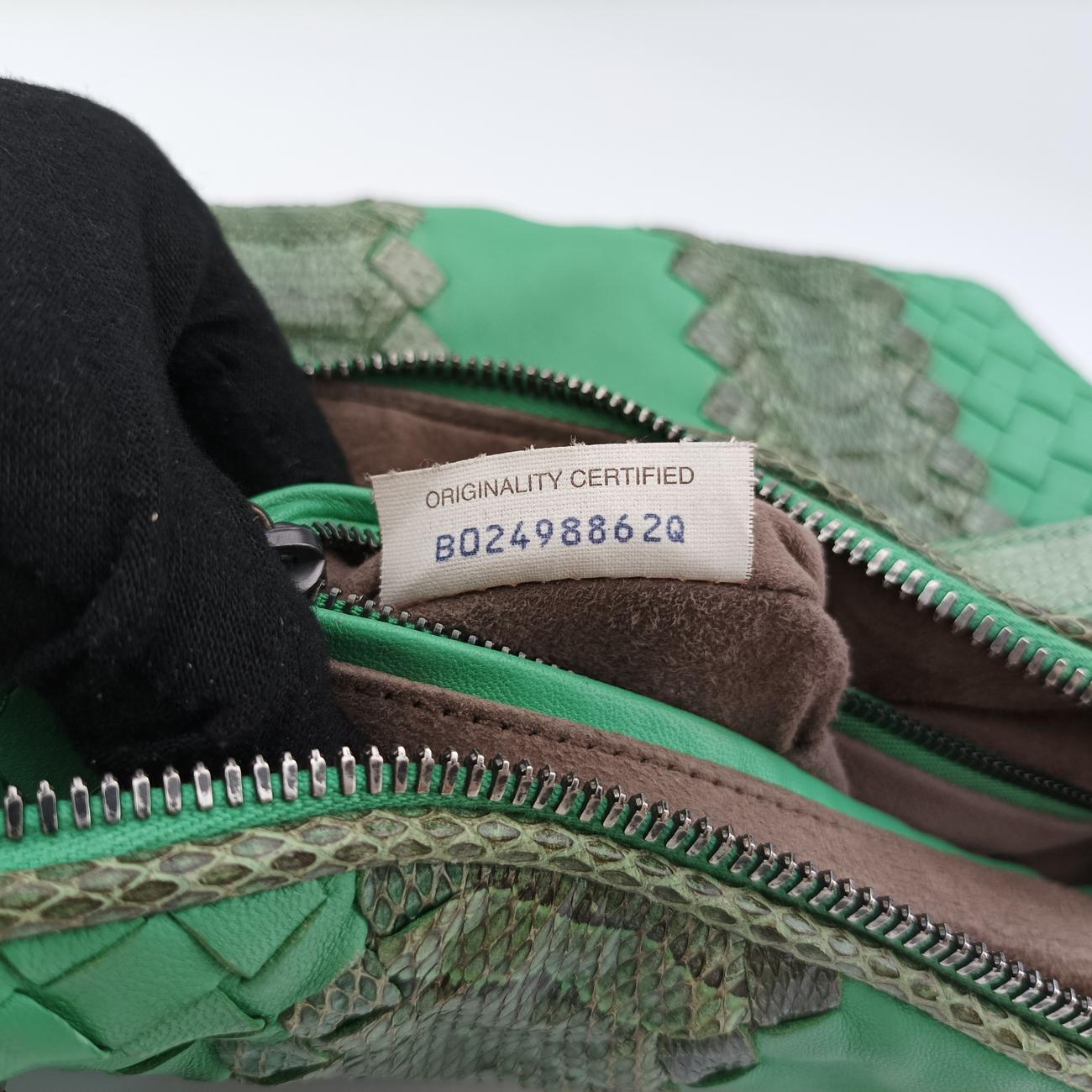 Intrecciato Green Leather×snakeskin B02498862Qイントレチャート グリーン レザー×ヘビ革 B02498862Q