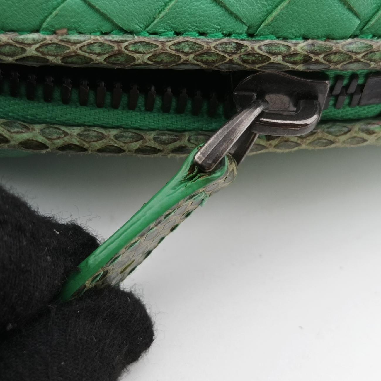 Intrecciato Green Leather×snakeskin B02498862Qイントレチャート グリーン レザー×ヘビ革 B02498862Q
