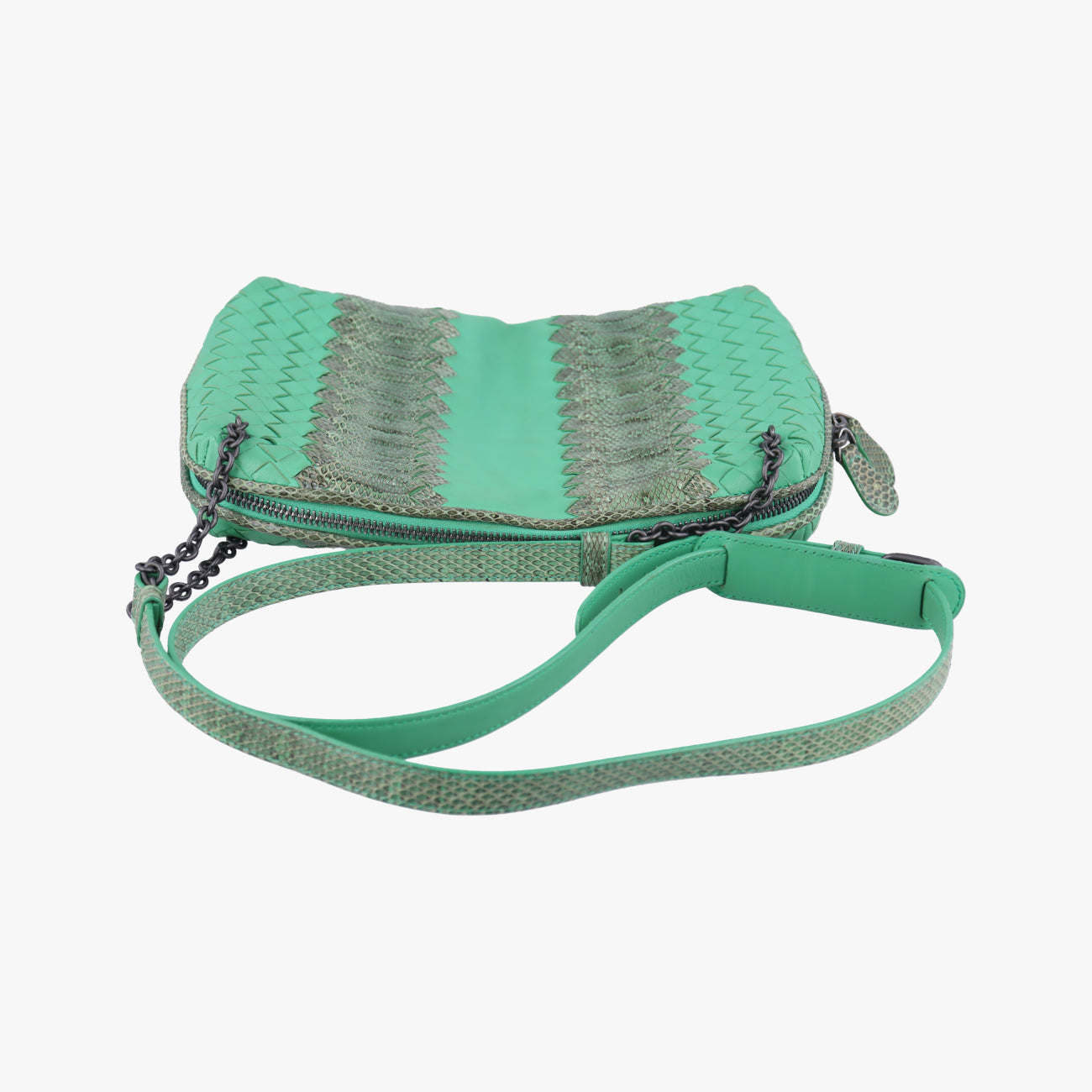 Intrecciato Green Leather×snakeskin B02498862Qイントレチャート グリーン レザー×ヘビ革 B02498862Q