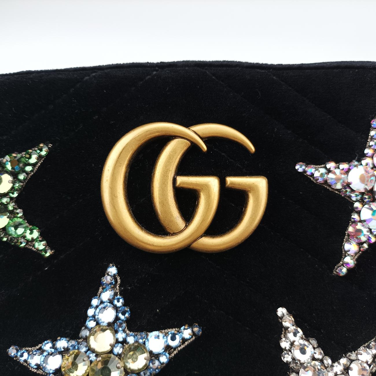 GG Marmont Black×Multicolor velour 447632 E026133117GGマーモント ブラック×マルチカラー ベロア 447632 E026133117