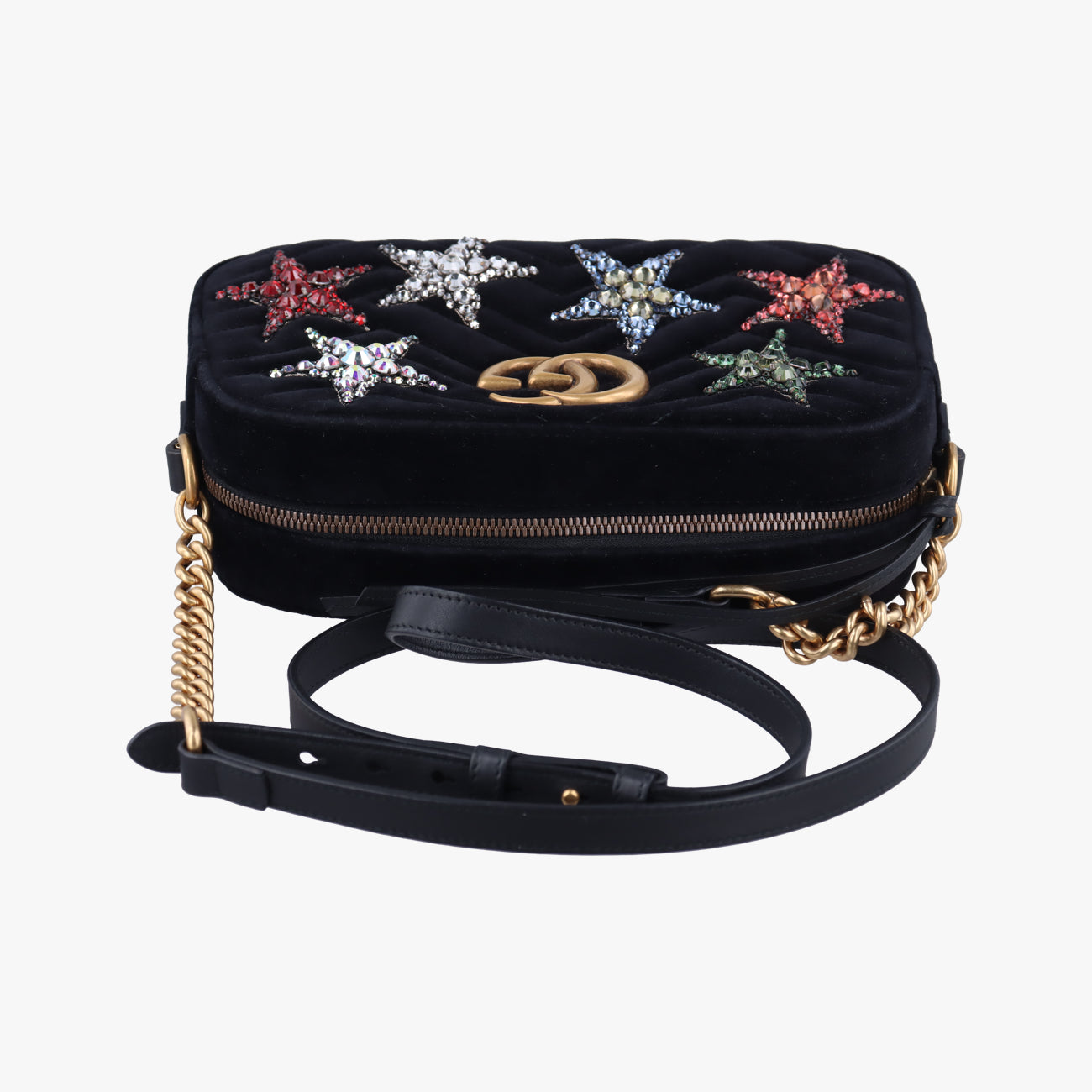 GG Marmont Black×Multicolor velour 447632 E026133117GGマーモント ブラック×マルチカラー ベロア 447632 E026133117