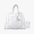 Cannage Detail Shopper Tote White Leather 01-RU-0136カナージュディテール ショッパートート ホワイト レザー 01-RU-0136