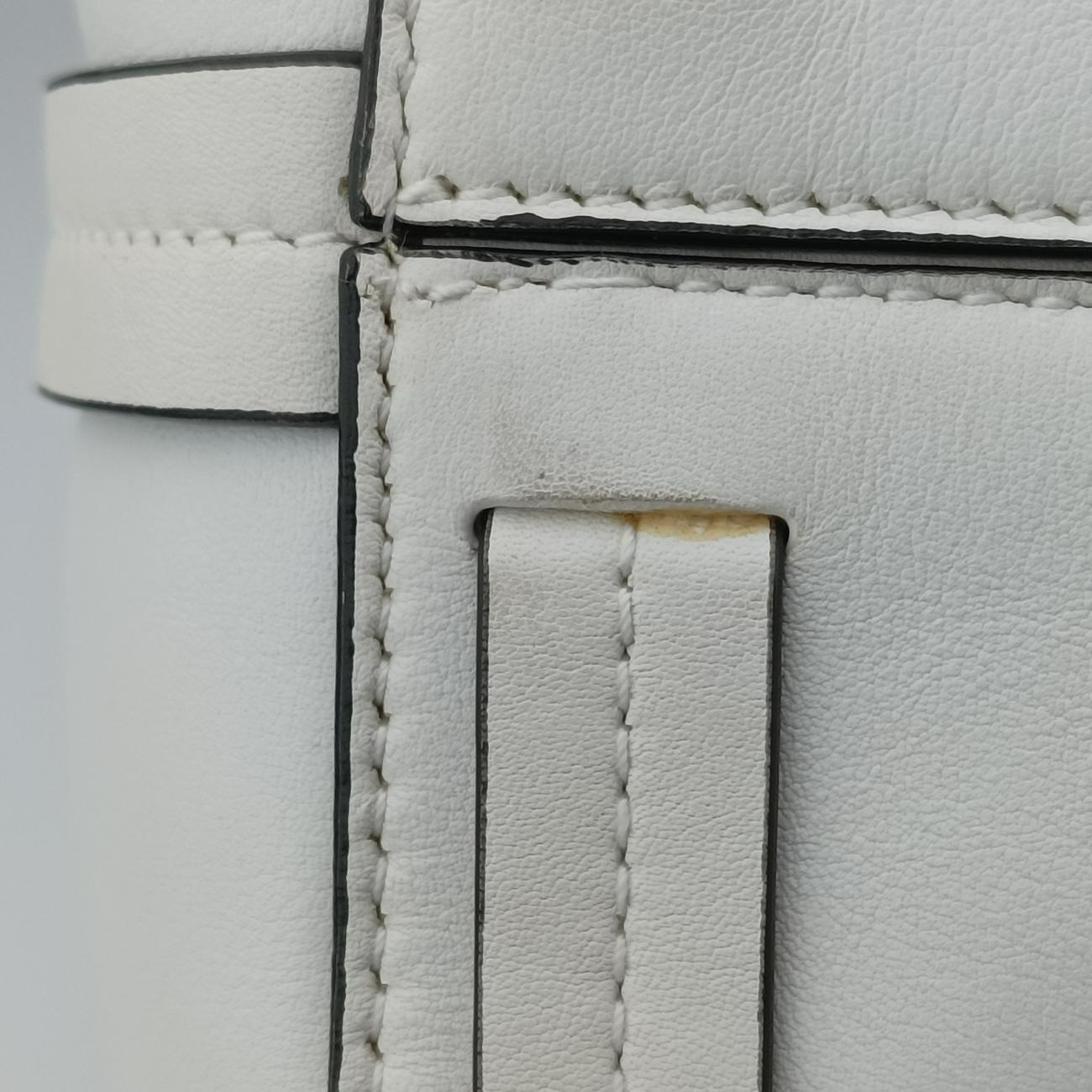 Cannage Detail Shopper Tote White Leather 01-RU-0136カナージュディテール ショッパートート ホワイト レザー 01-RU-0136