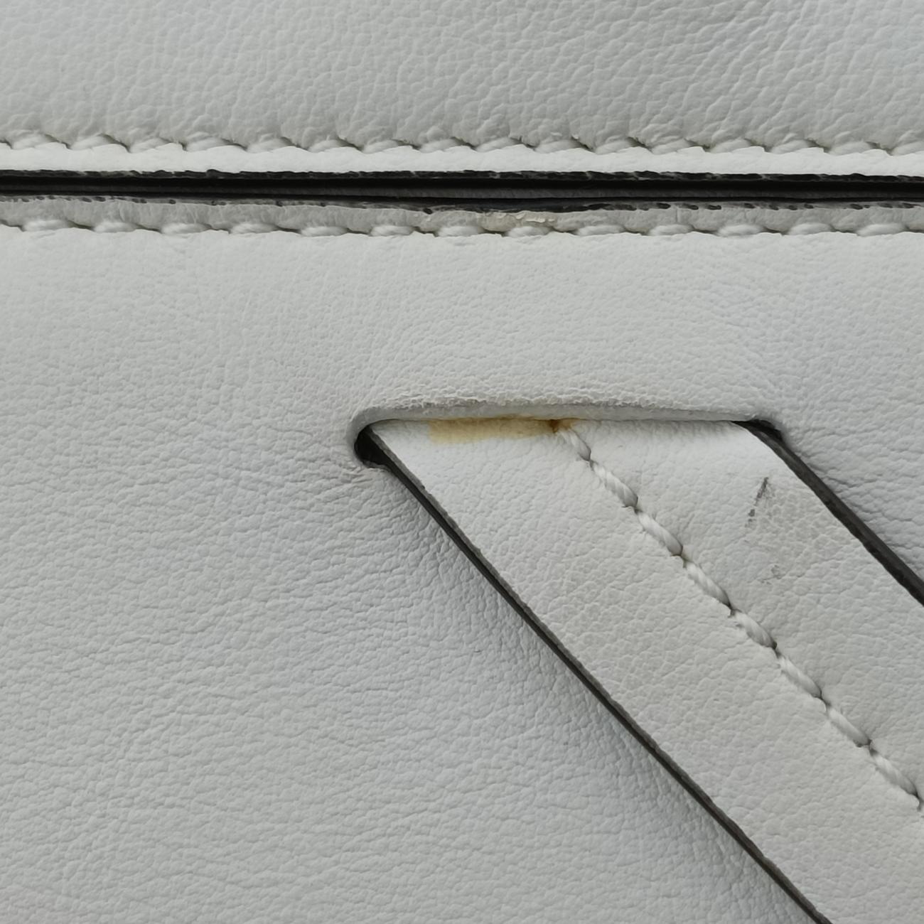 Cannage Detail Shopper Tote White Leather 01-RU-0136カナージュディテール ショッパートート ホワイト レザー 01-RU-0136