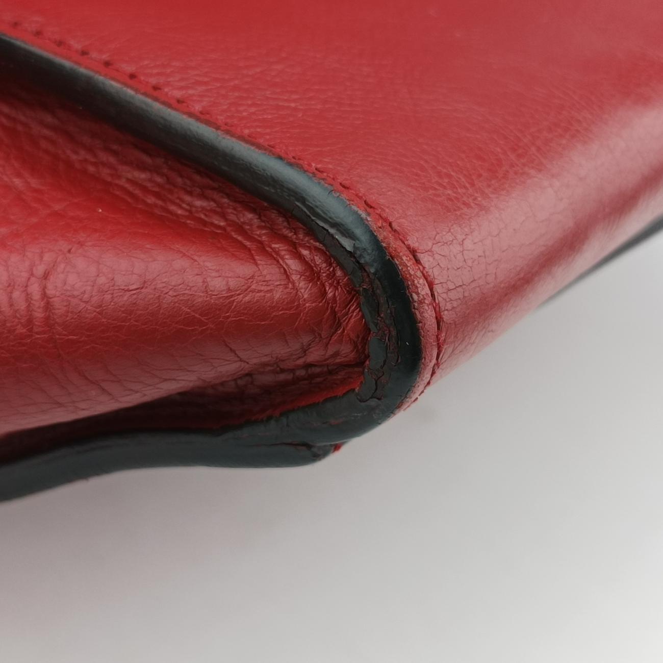 Twin Pocket Winged Tote Red Leather BN2619 180ツイン ポケット ウィング トート レッド レザー BN2619 180