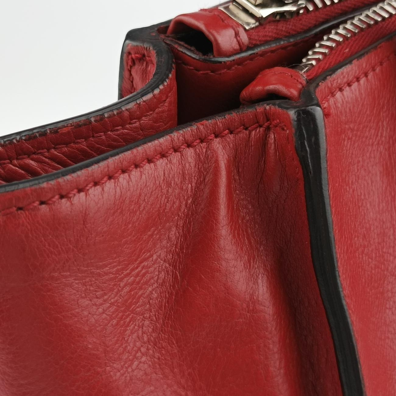 Twin Pocket Winged Tote Red Leather BN2619 180ツイン ポケット ウィング トート レッド レザー BN2619 180