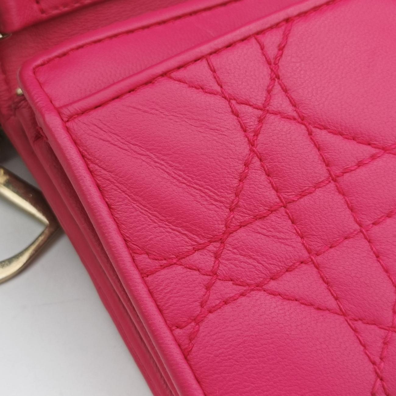 Lady Dior cannage Pink lambskin 02-LU-0172レディディオール カナージュ ピンク ラムスキン 02-LU-0172