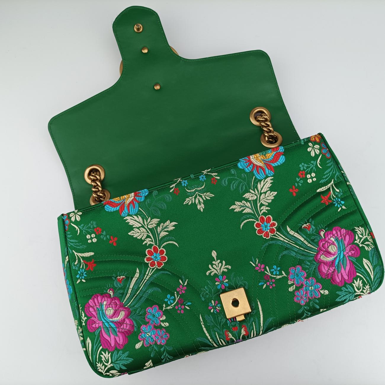 GG Marmont Green×Multicolour silk 443496 D021916302GGマーモント グリーン×マルチカラー シルク 443496 D021916302