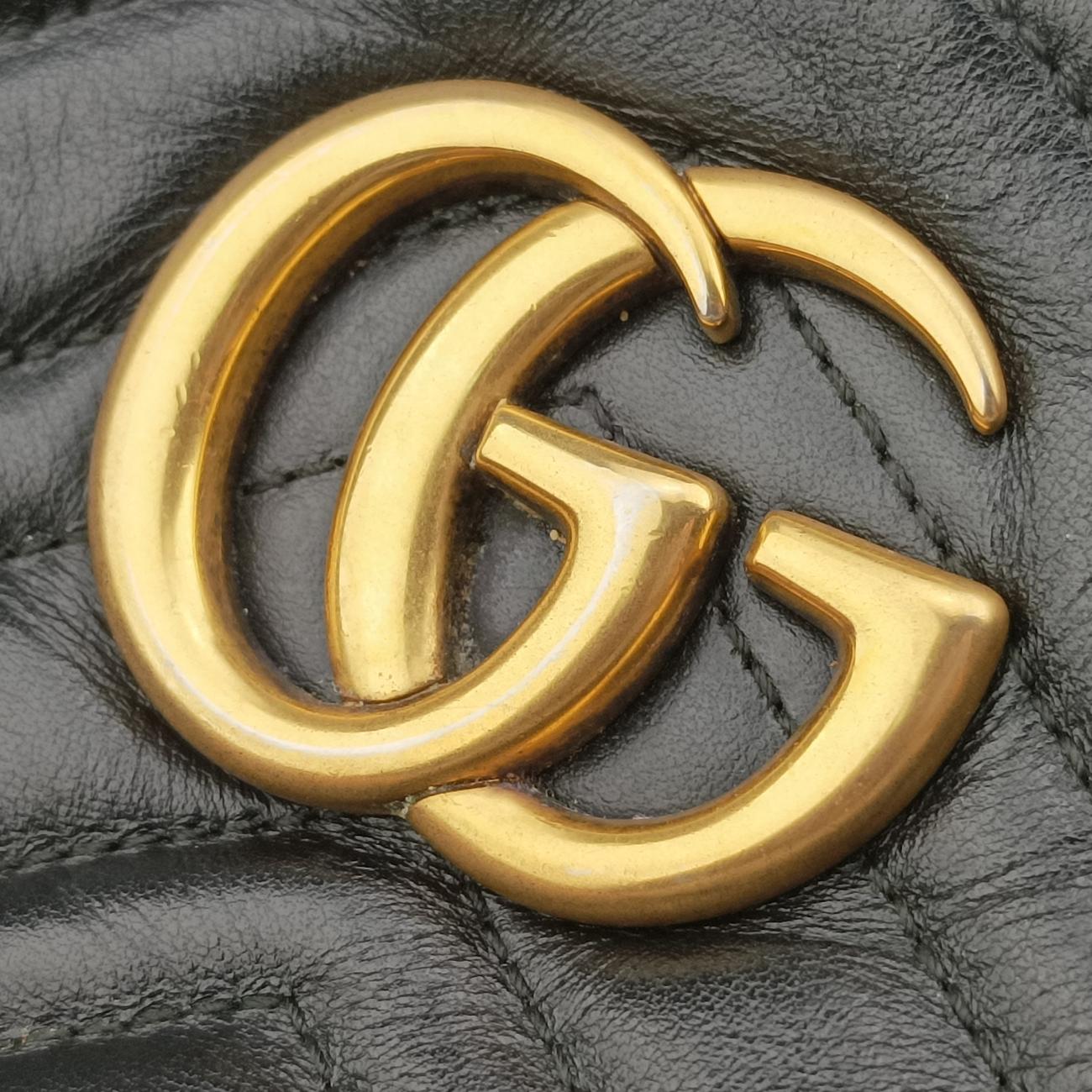 GG Marmont Black Leather 447632 C024512307GGマーモント ブラック レザー 447632 C024512307