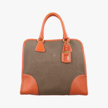 logo jacquard Orange×beige Fabric × SAFFIANO Leather 194ロゴジャガード オレンジ×ベージュ ファブリック×サフィアーノレザー 194